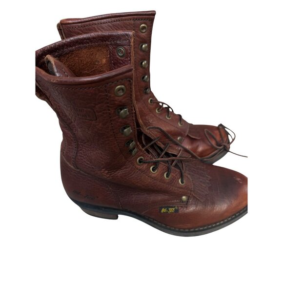 AdTec Mens Brown Leather Work Boots Size 9 M - Picture 3 of 16